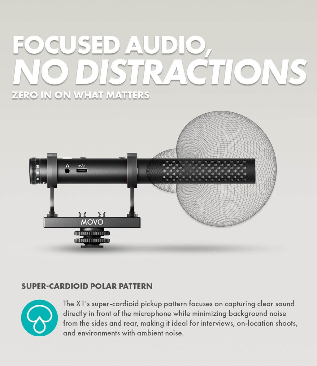Movo X1 Pro shotgun mic for vlogging and filmmaking