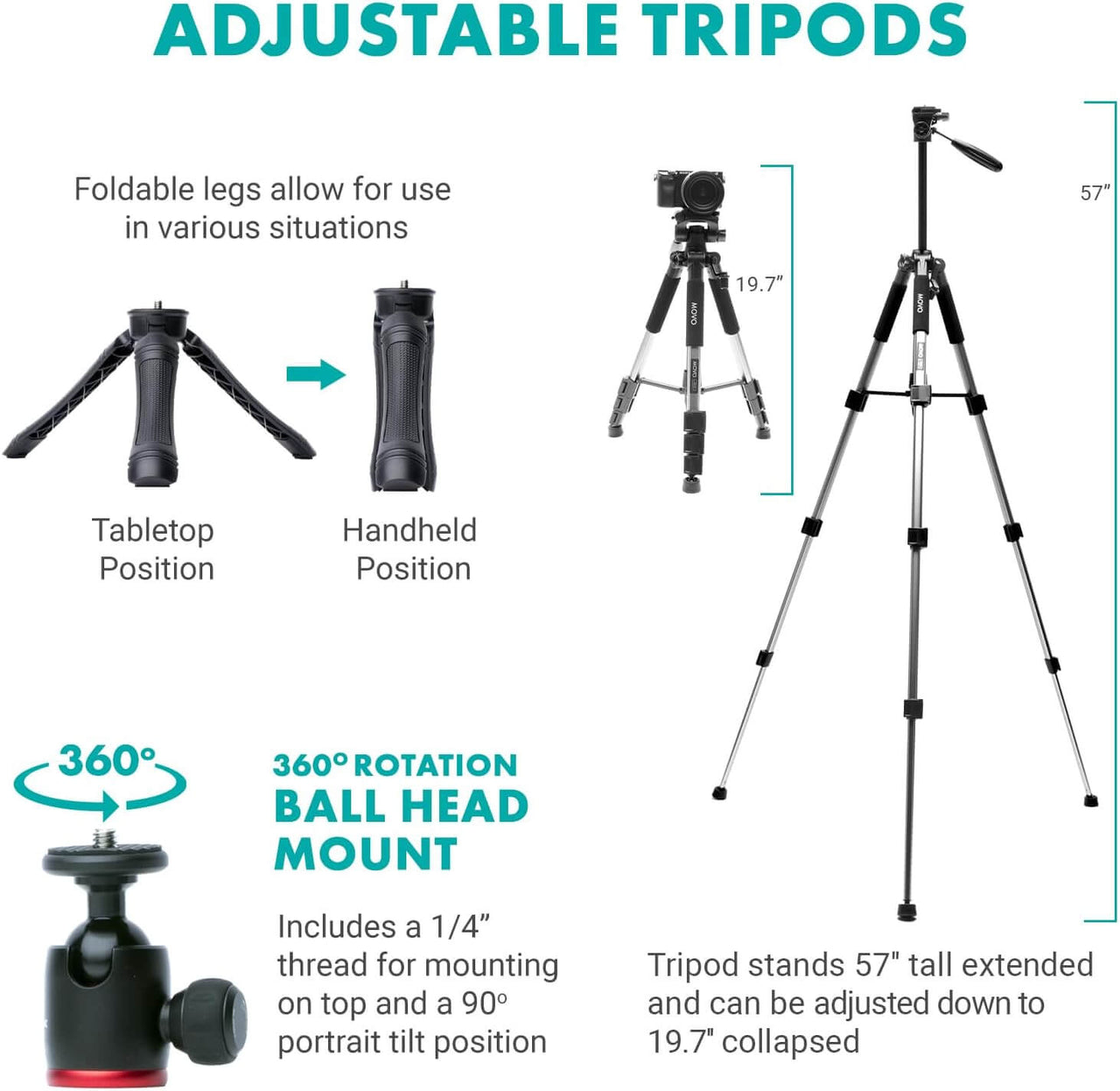 iVlogger-PRO Vlogging Kit with Full-size Tripod  Movo Photo