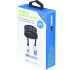 Leather Lightning charge and sync cable black for iPhone