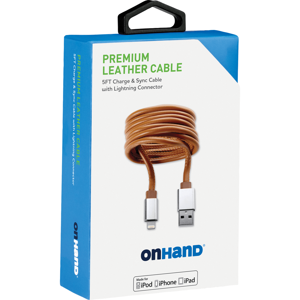 Leather Lightning charge and sync cable brown for iPhone