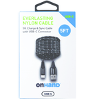 Everlasting Nylon USB-A to USB-C Charge & Sync Cable