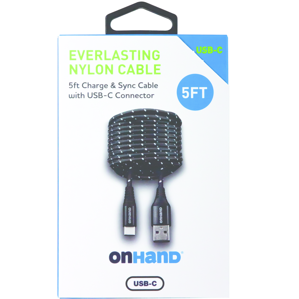 Everlasting Nylon USB-A to USB-C Charge & Sync Cable