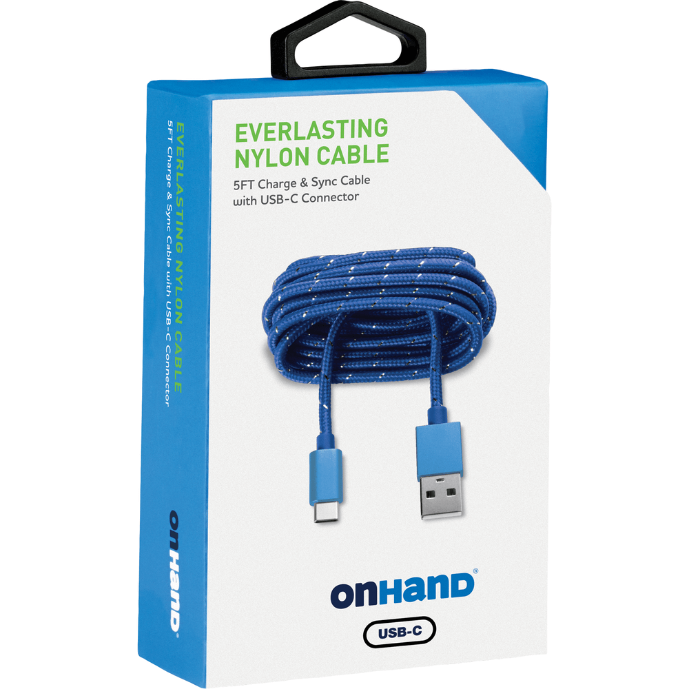 Everlasting Nylon USB-A to USB-C Charge & Sync Cable