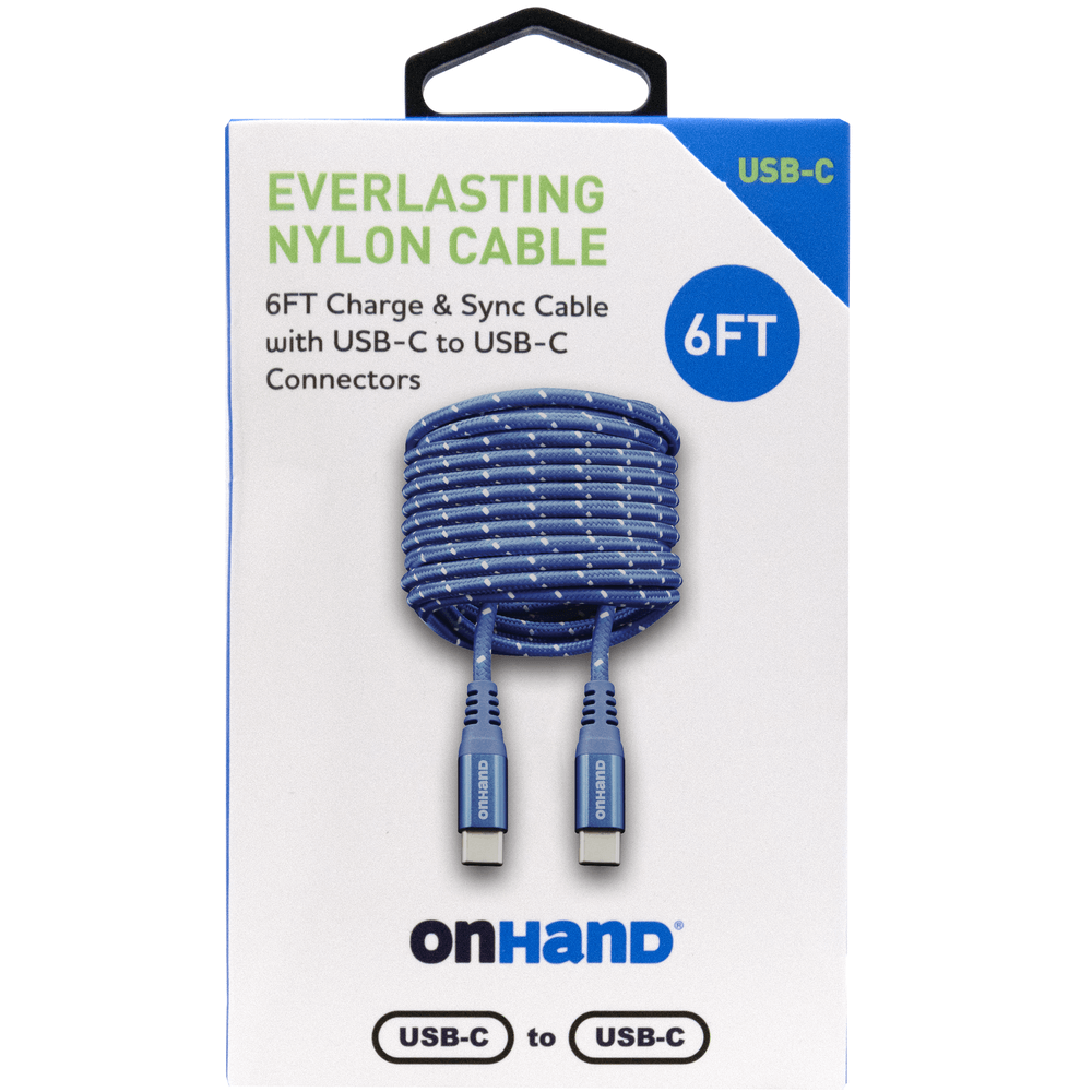 Everlasting Nylon USB-C to USB-C Charge & Sync Cable