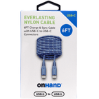 Everlasting Nylon USB-C to USB-C Charge & Sync Cable