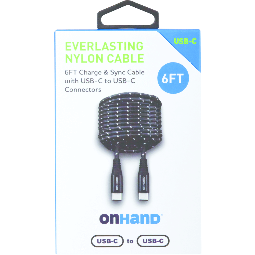 Everlasting Nylon USB-C to USB-C Charge & Sync Cable