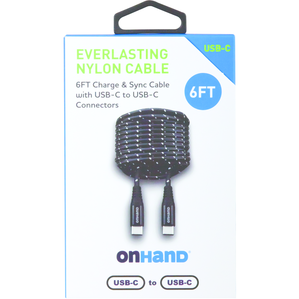 Everlasting Nylon USB-C to USB-C Charge & Sync Cable