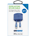 Everlasting Nylon USB-C to Lightning Charge & Sync Cable