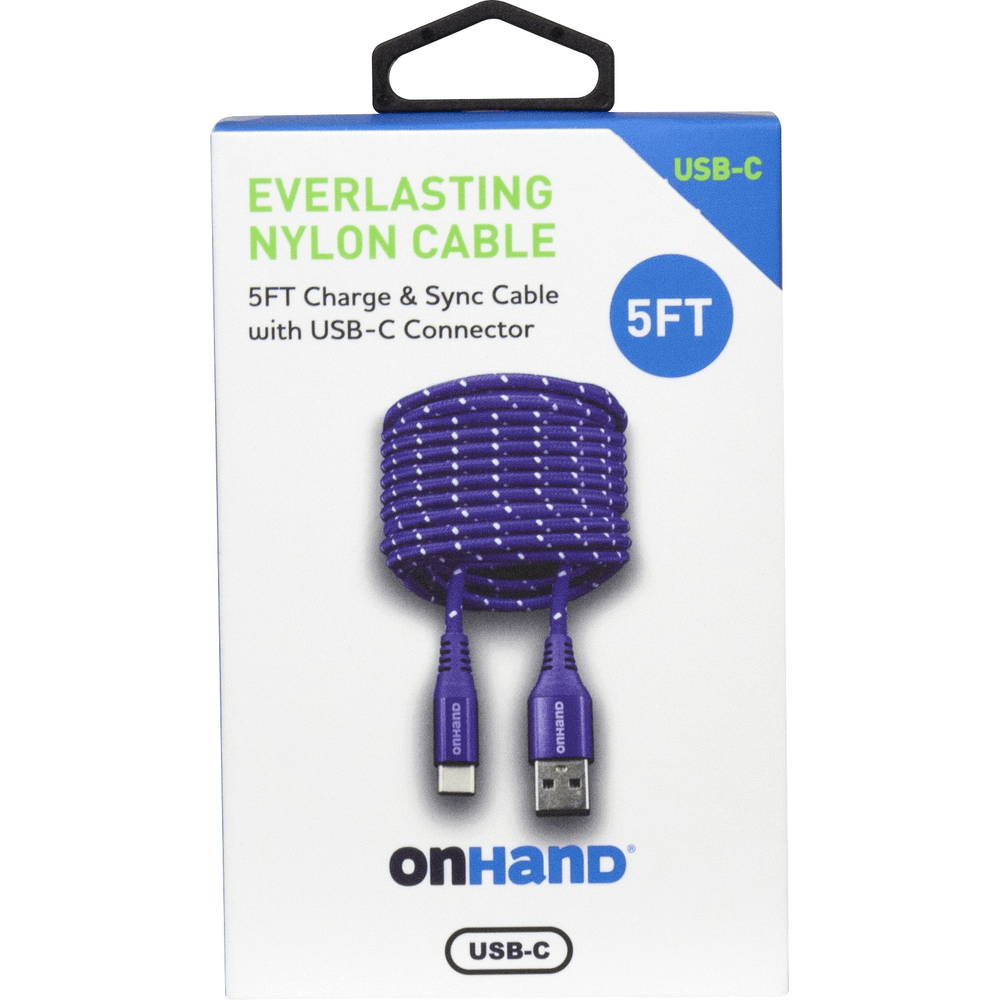 Everlasting Nylon USB-A to USB-C Charge & Sync Cable
