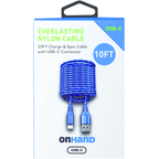 Everlasting Nylon USB-A to USB-C Charge & Sync Cable