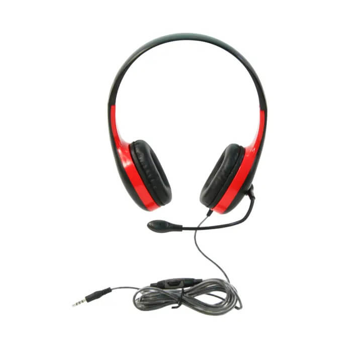 Califone KH-08GT on-ear headset with gooseneck microphone, perfect for bulk school headphones, ideal for education settings.