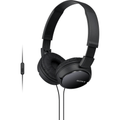 Sony MDR-ZX110AP black on-ear stereo headphones with inline microphone