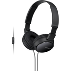 Sony MDR-ZX110AP black on-ear stereo headphones with inline microphone