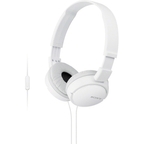 Sony MDR-ZX110AP white on-ear stereo headphones with inline microphone