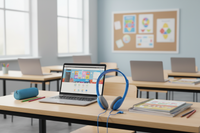 Thumbnail for SoundLH Classroom Headphones – Blue On-Ear, Foam Cushions - 50 pack