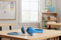 Thumbnail for SoundLH Classroom Headphones – Blue On-Ear, Foam Cushions - 50 pack