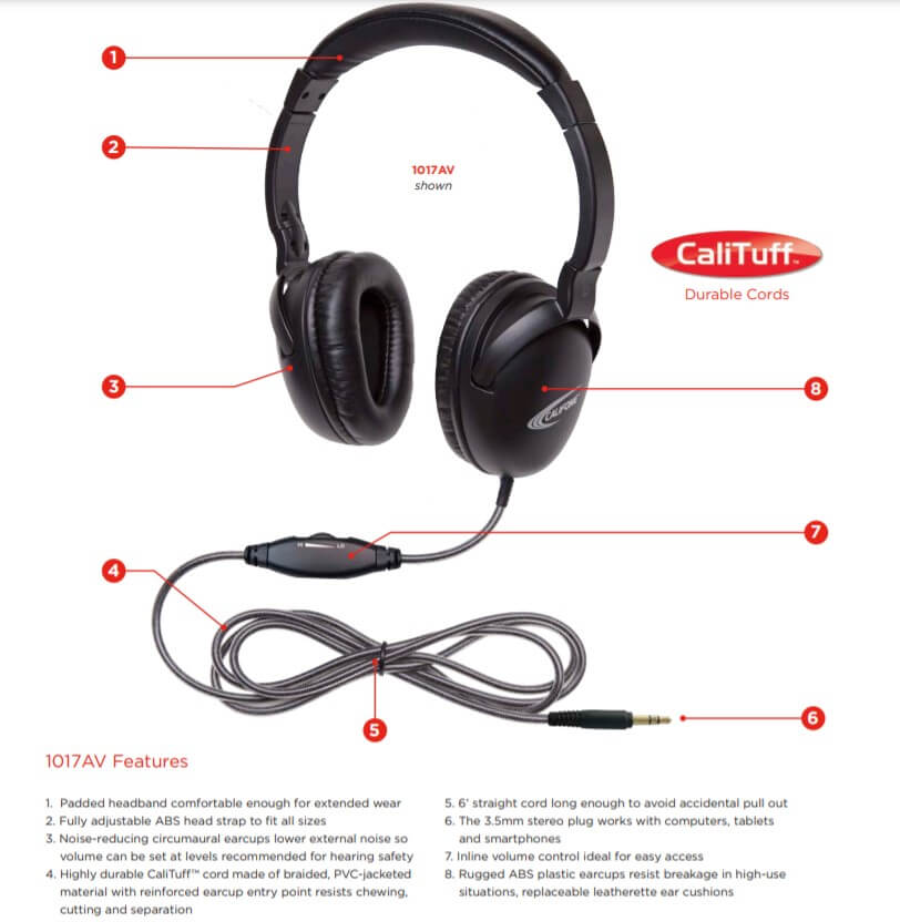 Califone NeoTech Plus classroom headphone with durable over-ear design.