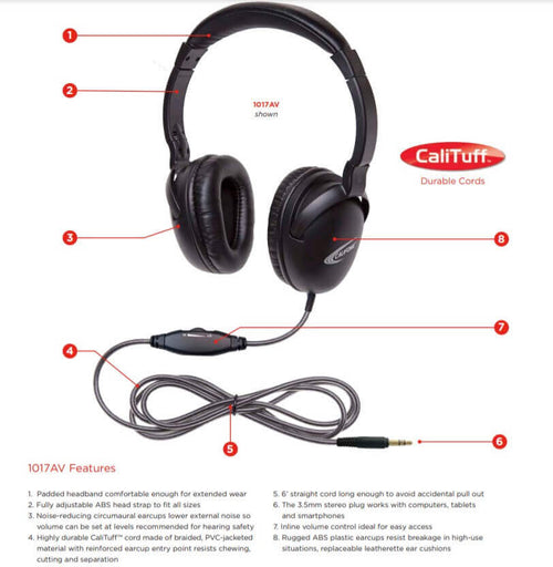 Califone NeoTech Plus classroom headphone with durable over-ear design.