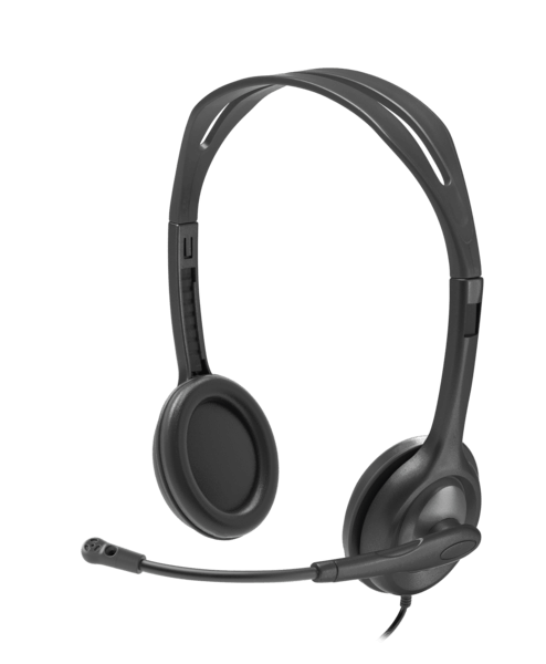Logitech H111 headset for education with high-quality stereo sound and adjustable microphone, ideal for schools.