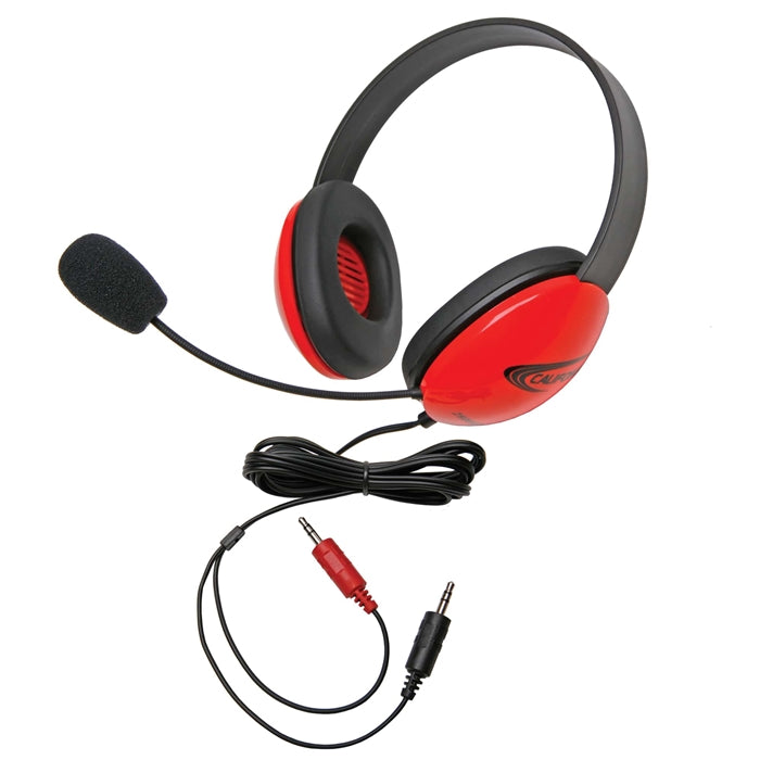 Listening First Stereo Headset - Red - Dual 3.5mm Plugs - Learning Headphones