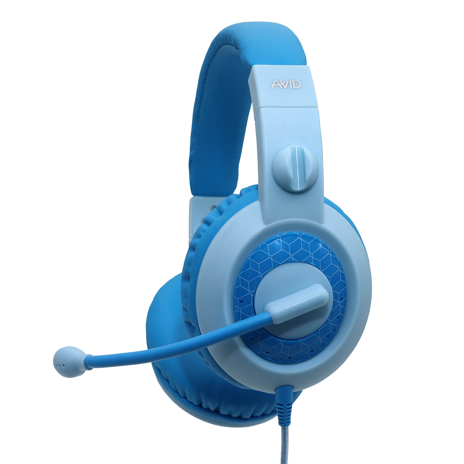 Avid AE-25 Headset in blue, ideal bulk school headphones for PreK-2nd grade, offering comfort and high-quality sound.