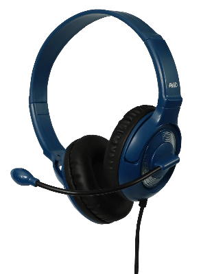 School Testing Headset with 3.5mm Plug (Blue/Black) - Learning Headphones