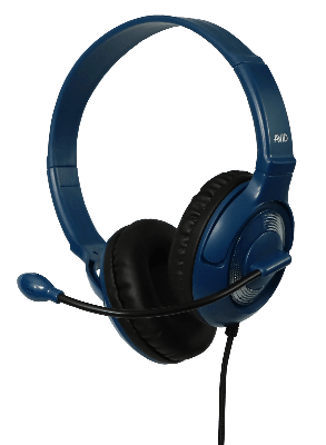 School Testing Headset with 3.5mm Plug (Blue/Black) - Learning Headphones