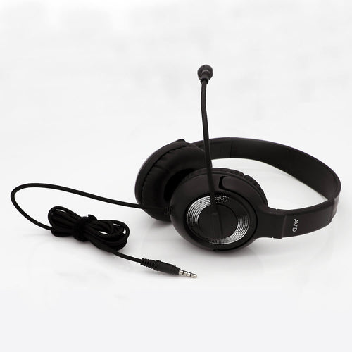 School Testing Headset with 3.5mm Plug (Black/Silver) - Learning Headphones