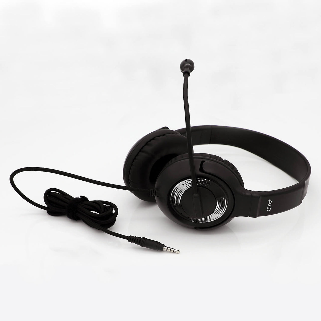 School Testing Headset with 3.5mm Plug (Black/Silver) - Learning Headphones