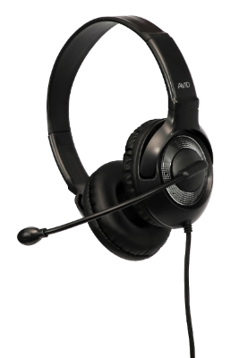 School Testing Headset with 3.5mm Plug (Black/Silver) - Learning Headphones