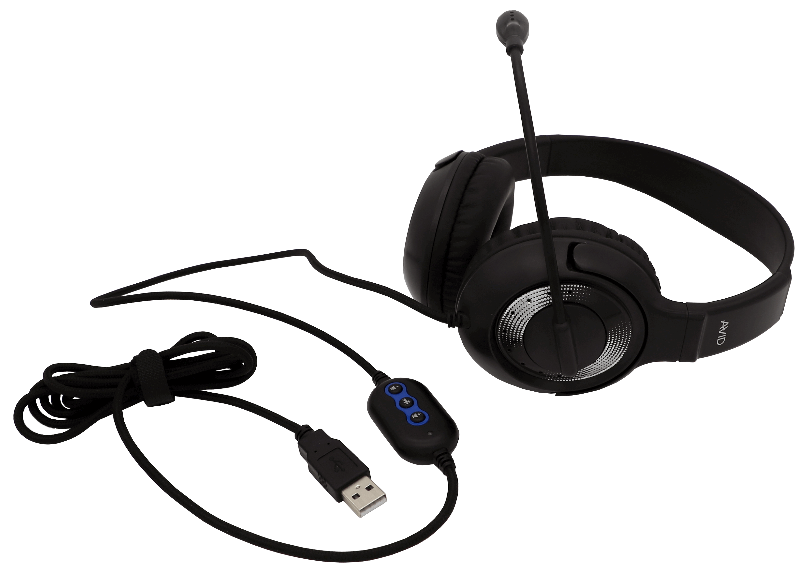 USB School Testing Headset (Black/Silver) - Learning Headphones