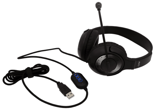 USB School Testing Headset (Black/Silver) - Learning Headphones