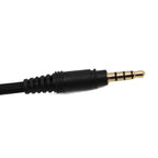 Close-up of a 3.5mm audio jack connector for AE-75 Classroom Headphones.