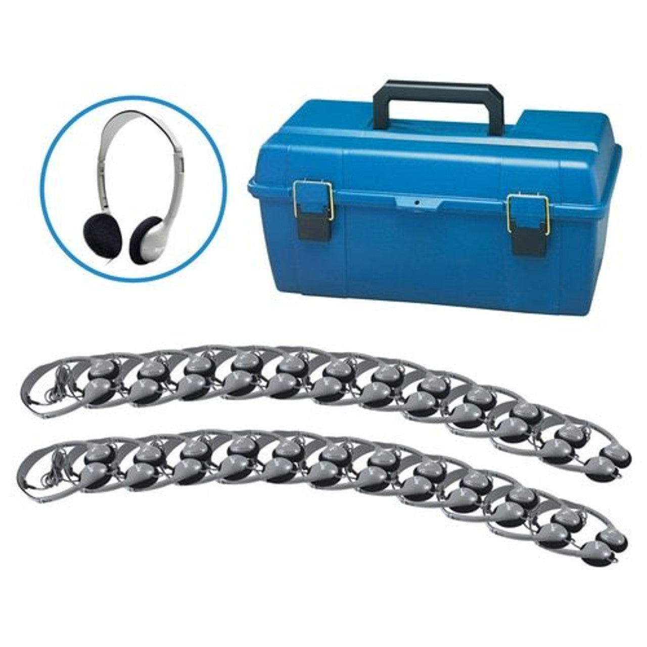 HamiltonBuhl Lab Pack, 24 HA2 Personal Headphones in a Carry Case