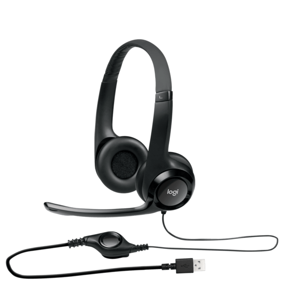 Logitech H390 USB headset for school, featuring noise-cancelling mic, ideal for education and bulk purchases.