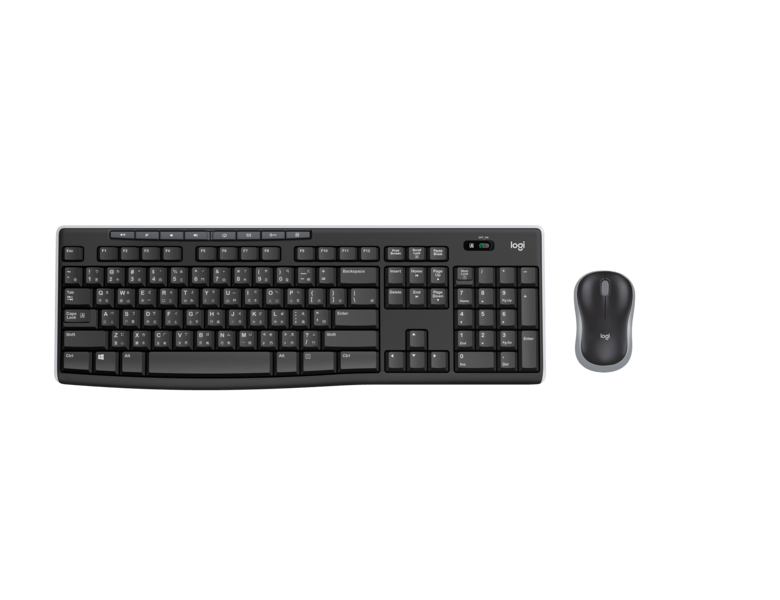 Logitech MK270 Wireless Keyboard & Mouse Combo featuring a full-sized keyboard and compact mouse.