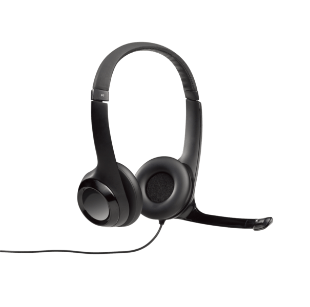 Logitech H390 USB Headset with noise-cancelling mic, ideal for bulk school headphones and online education.