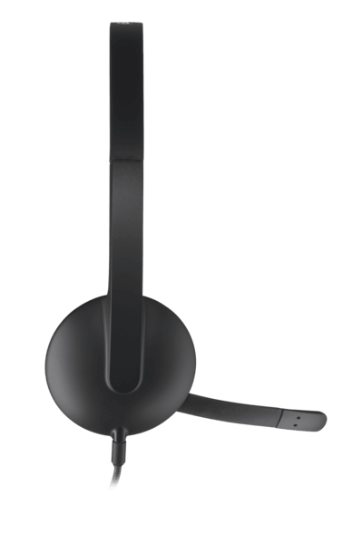thumbnail image 2 of Logitech H340 On-Ear Stereo Computer Headset, USB-A, Black (981-000507 2 of 9