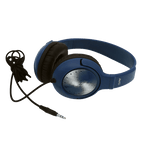 AE-54 Classroom Headphones - Blue with durable design, comfortable fit, and a 3.5mm TRS plug for school use.