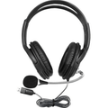 WorkSmart Deluxe USB headset with leatherette ear cushions and omnidirectional mic, ideal for school and education.