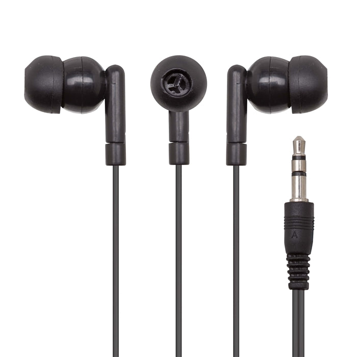Califone E1 Ear Bud showing durable design and 3.5 mm stereo connection for classroom listening.