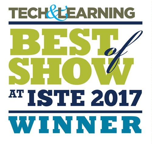 Tech & Learning Best of Show Award at ISTE 2017 Winner badge showcasing educational innovation.