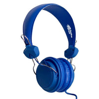 Thumbnail for Blue TRRS school headset with adjustable headband, ideal for bulk school headphones and classroom use.