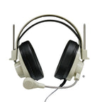 Close-up of deluxe USB school headset with adjustable gooseneck microphone