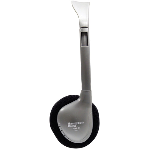Single side view of personal on-ear stereo headphones for classroom listening