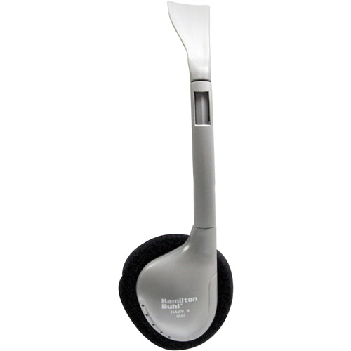 Single angle view of SchoolMate on-ear stereo headphones with inline volume control
