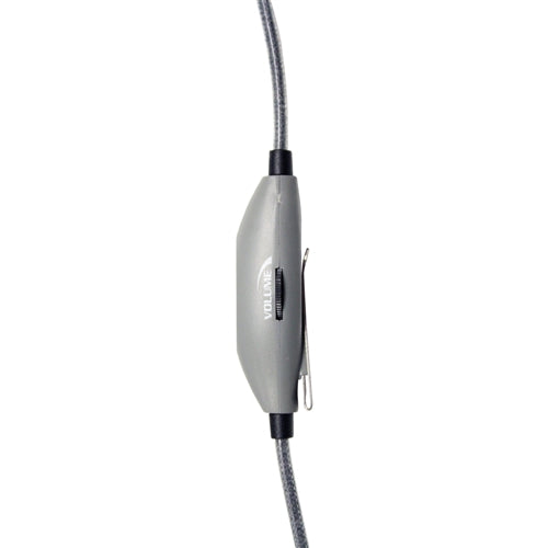 Close-up of inline volume control on SchoolMate on-ear stereo headphones
