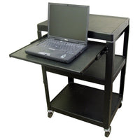 Thumbnail for Adjustable AV Cart with Pull Out Laptop Shelf and Electric - Learning Headphones