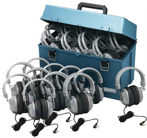 Lab pack w- 24 HA7 Headphones in Large Carry Case - Learning Headphones