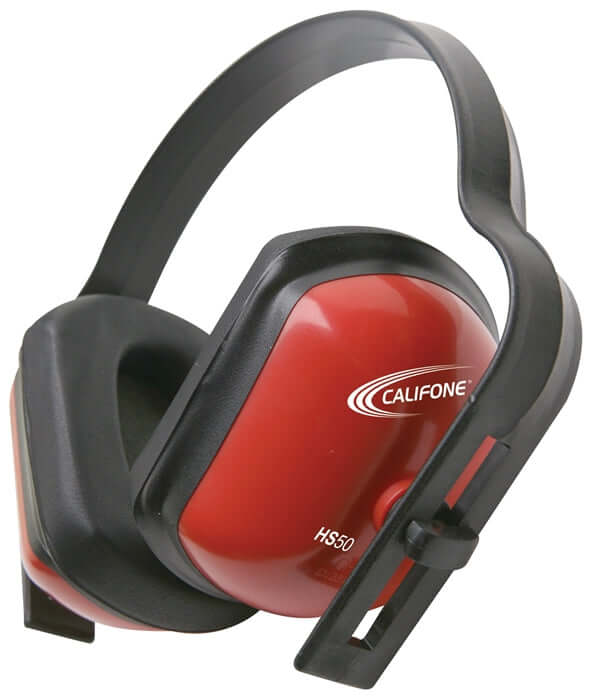 Red Hearing Safe 28dB headphones designed for classrooms, perfect bulk school headphones for student safety.